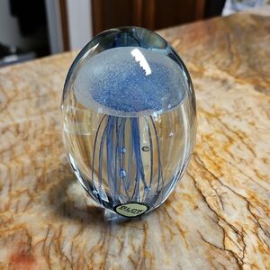 DYNASTY GALLERY hand-blown Glass Jellyfish Paperweight - Blue